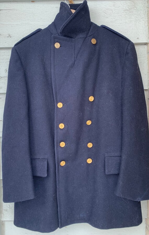 1966 Pea Coat Sailor Coat Made in Canada Thick Wo… - image 1