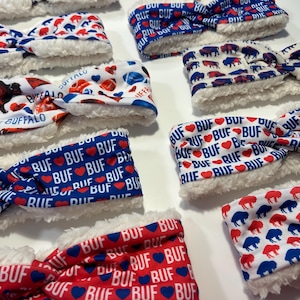 Buffalo SHERPA Twist Headband, (15 fabric choices!) WARM Buffalo Headband, Winter Buffalo Accessories, Bills Mafia, Buffalo Bills