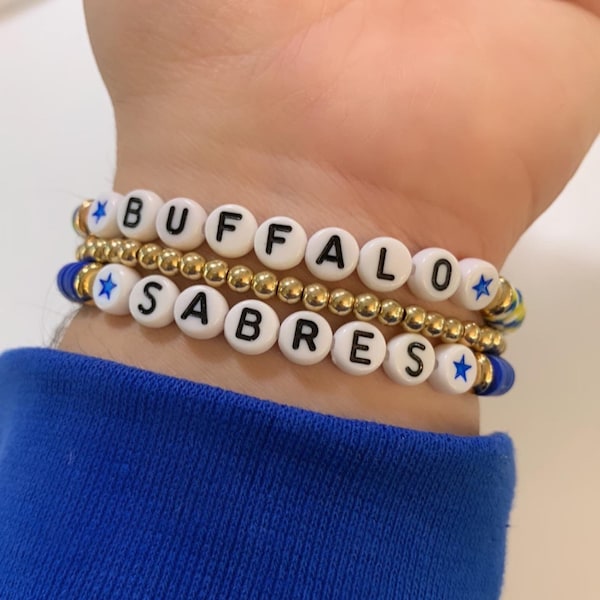 Buffalo Sabres Bracelet, Buffalo Bracelet, Clay Bead Bracelet, Buffalove, Buffalo Bills Bracelet