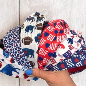 Buffalo Bills Knotted Headband, (14 fabric choices!) Buffalo Headband, Bills Mafia, Buffalo Bills (fits kids and adults)