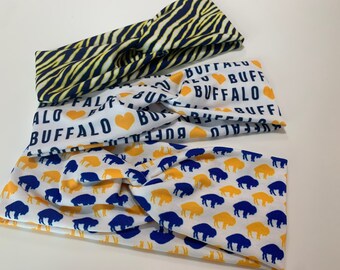 Buffalo Sabres Twist Headband, Buffalo Love headband, Sabres mafia baby headband, (Adult, child, infant sizes, bow!)