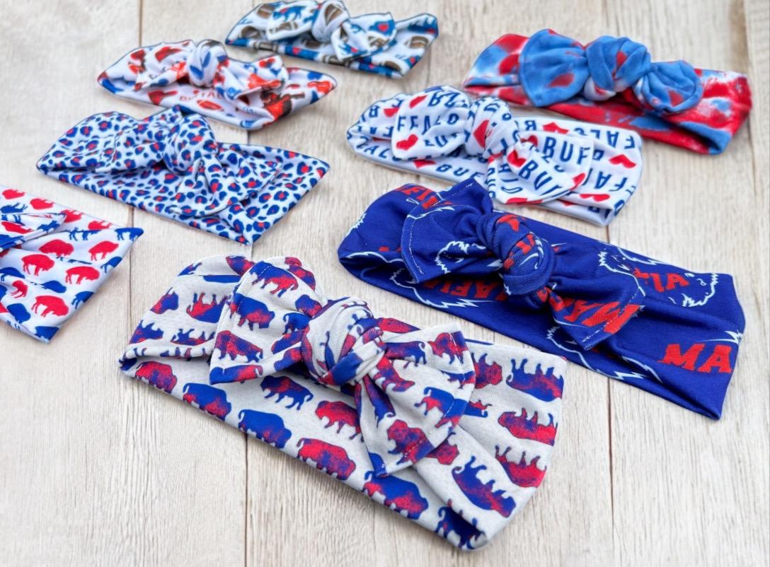 Buffalo Bills Baby Bow Headwrap, (15 Fabric Choices!) Buffalo Baby Headband, Buffalo Hair Accessories, Bills Mafia, Buffalo Bills Baby