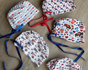 Buffalo Scrub Caps, Scrub Cap, Buffalove surgical cap, ponytail scrub cap (9 fabric choices!)