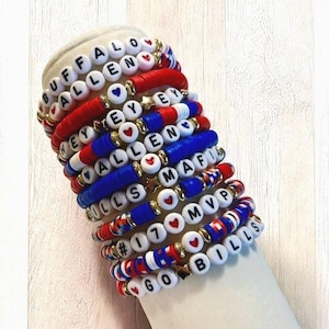 Buffalo Bills Bracelet, The ORIGINAL Buffalo Bracelet, Custom Clay Bead Bracelet, Buffalove, Buffalo Bills Bracelet, Josh Allen Bracelet