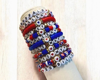 Buffalo Bills Bracelet, The ORIGINAL Buffalo Bracelet, Custom Clay Bead Bracelet, Buffalove, Buffalo Bills Bracelet, Josh Allen Bracelet