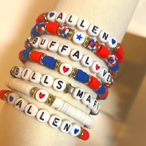 Buffalo Bills Bracelet, The ORIGINAL Buffalo Bracelet, Custom Clay Bead Bracelet, Buffalove, Buffalo Bills Bracelet, Josh Allen Bracelet