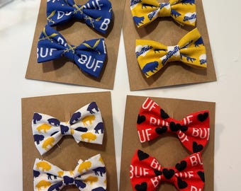 Handmade Buffalo Sabres Bow, Hockey Hair Bow