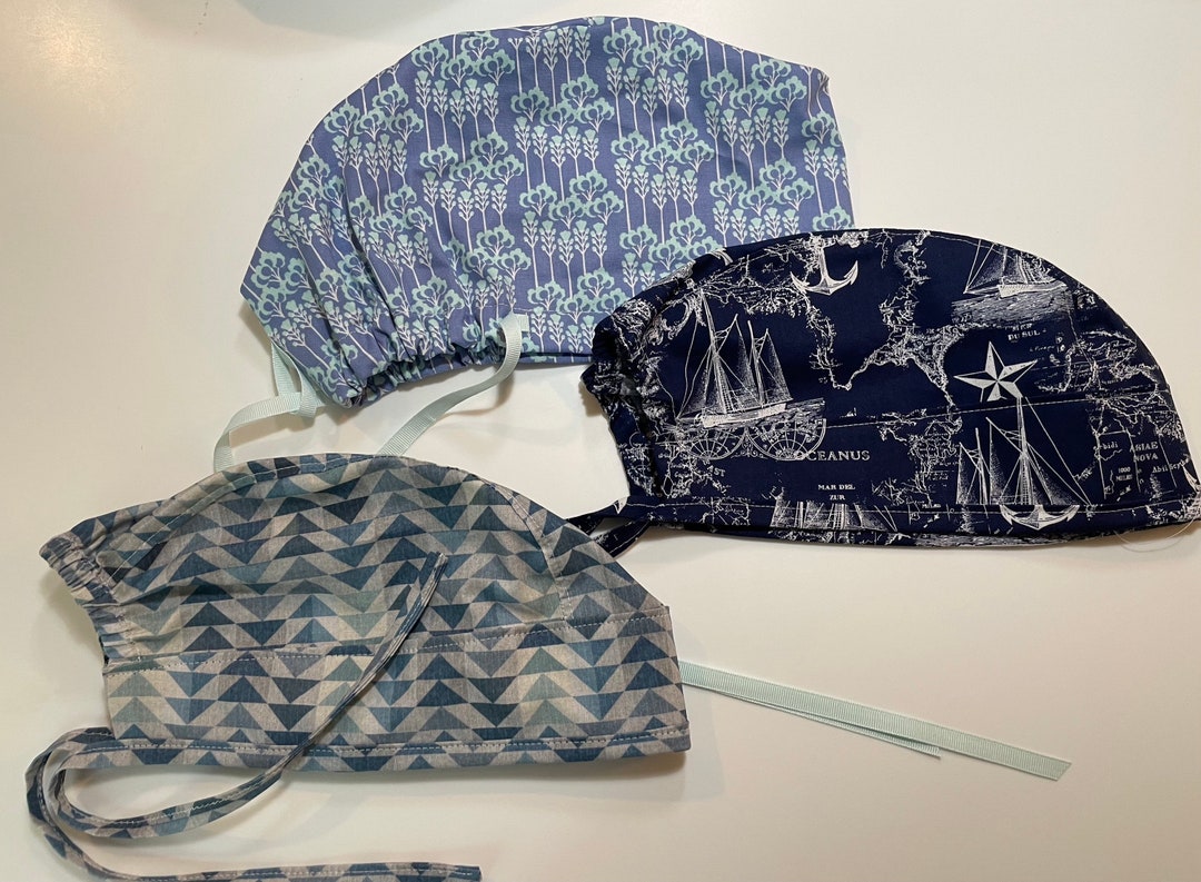 Scrub Caps, Long Hair Scrub Cap for Women, Ponytail Ribbon, Surgical Cap Etsy
