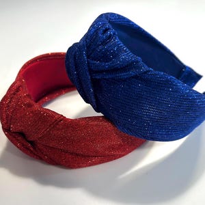 Knotted Glitter Headband, Buffalo Headband, Buffalo Tie Die Hair Accessories , Bills Mafia, Buffalo Bills