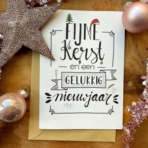 Feestelijke kerstkaart met handlettering