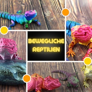 Movable reptile figures Leopard Gecko Bearded Dragon and Bearded Dragon Zombie Version