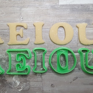 A E I O U Vocales Diéresis Letras Cortador de Galletas Divertido