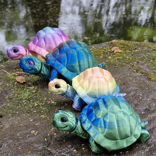 Faltbare Schildkrötenfigur – Bewegliches Schreibtischspielzeug – Dekorative, kompakte Tierfigur – Vielseitiges Fidget-Spielzeug