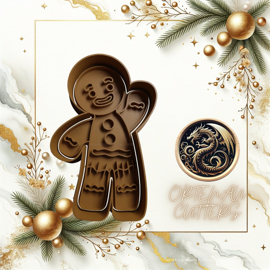 Gingerbread Man Clay Polymer Cookie Cutter Stamp - Etsy