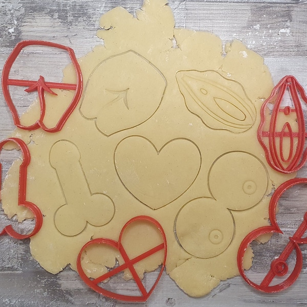 Indecent Valentine's Set Clay Polymer Set of 5 Valentine's Day Love Cookie Cutters Cookie Cutters