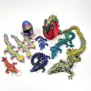 3D printed dragons - Flexible, Movable and Fascinating - Magic Fidget Toy - Desk Toy ASMR Jointed Dragon