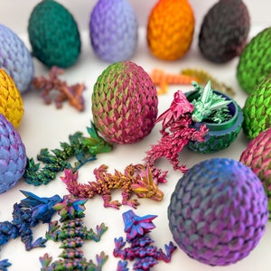 Crystal Dragon Egg: Flexible Articulated Dragon in 6 Sizes - TikTok Crystal Dragon, Movable Fidget Toy