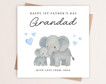 Personalised First Father’s Day Card | 1st Father’s Day Grandad, Gramps, Grandpa | Dad Gifts | Daddy Gift | Happy Father’s Day Card