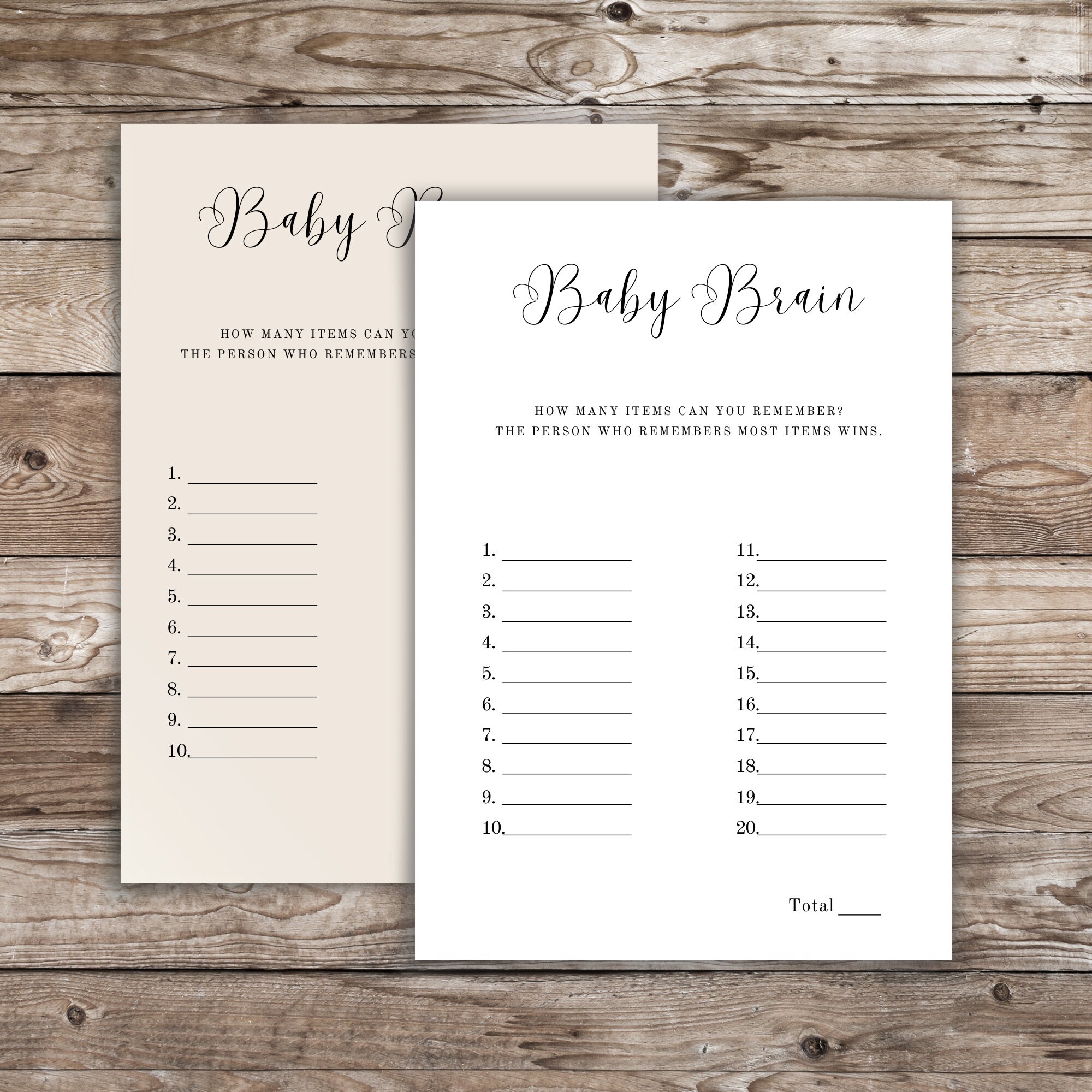 Baby Shower Memory Game, Baby Shower Game, Minimalist Baby Shower ...