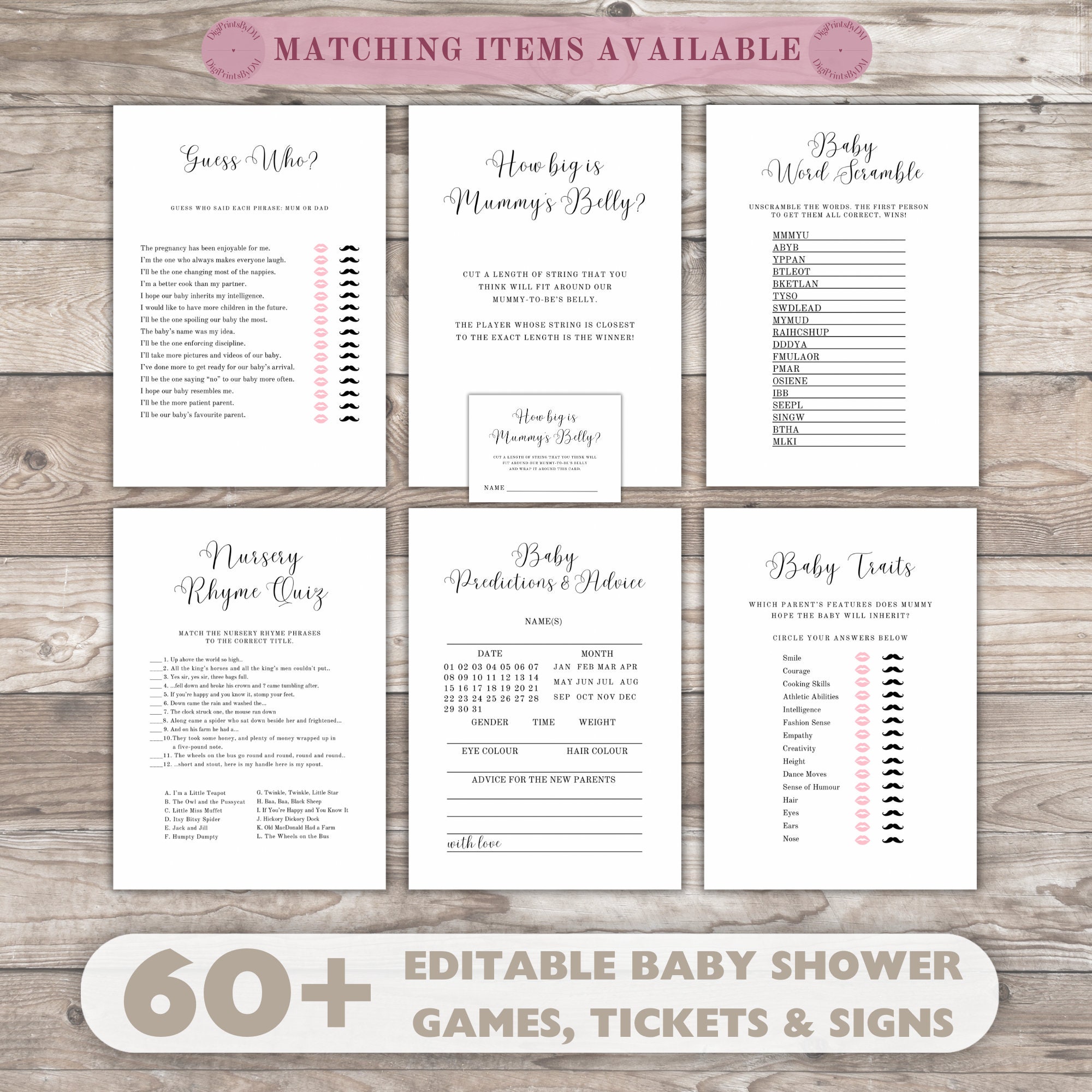 Baby Shower Memory Game, Baby Shower Game, Minimalist Baby Shower ...