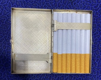 Handgefertigtes Vintage-Zigarettenetui aus 900er Silber aus den 1960er Jahren