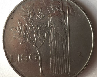 ヴィンテージ イタリア 1978 年。100 リラ コイン。イタリア共和国と
