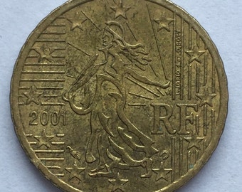 希少なユーロ硬貨 10 セント フランス 1999 年、「種まき人」。 - Etsy