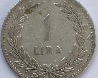 1947 Turkey Silver 1 Lira Coin