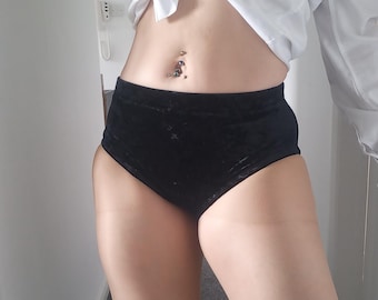Black Velvet Pro Wrestling Badehose. Luxus All Way Stretch Crushed Samt. Einzelstück. GROß