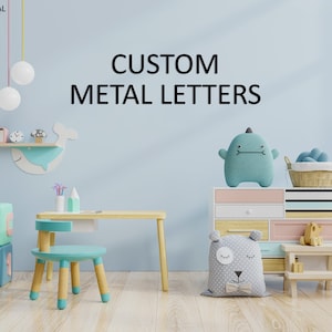Letras de metal personalizadas, palavras de metal personalizadas, citações de metal de parede, letras grandes de metal, placa de endereço familiar personalizada, número de porta de metal, citação de metal
