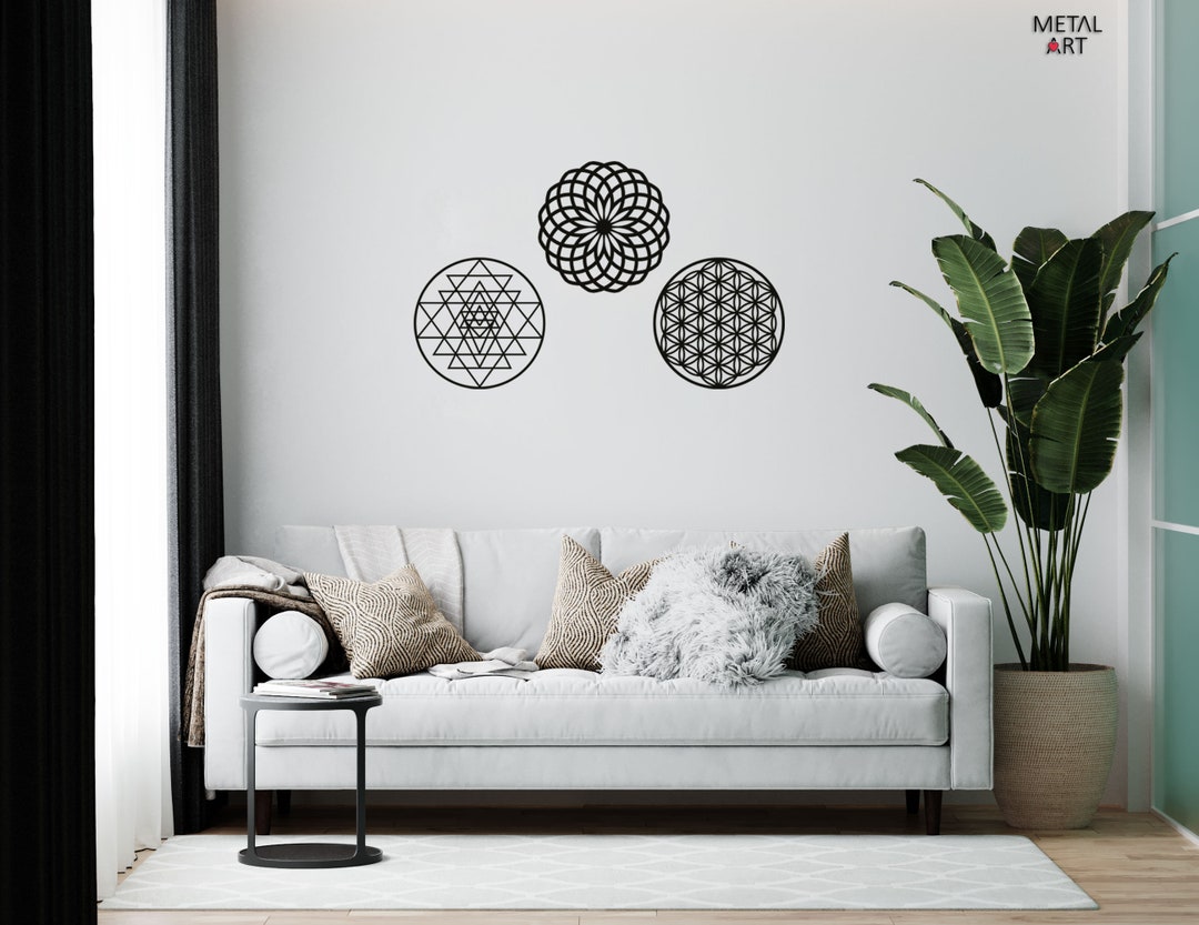 Blume des Lebens Metall Wandkunst Metall Wandbehang - Etsy.de