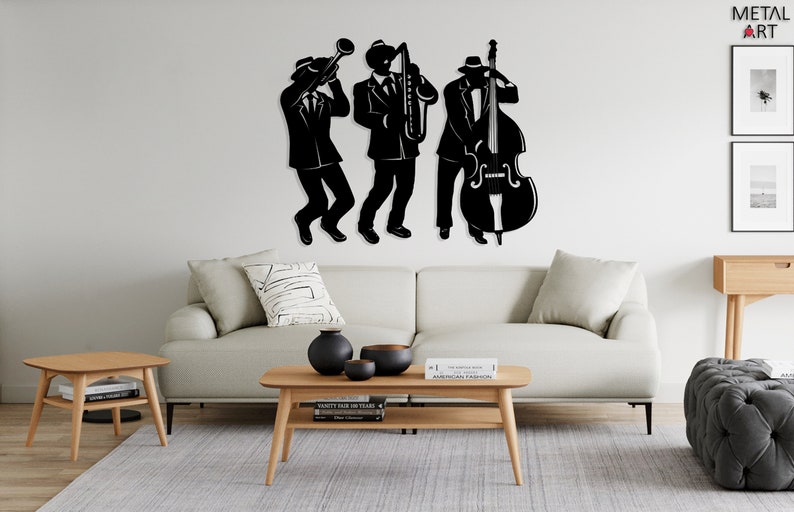 Jazz Metal Wall Art Jazz Trio Wall Decor Gift for Jazz Etsy