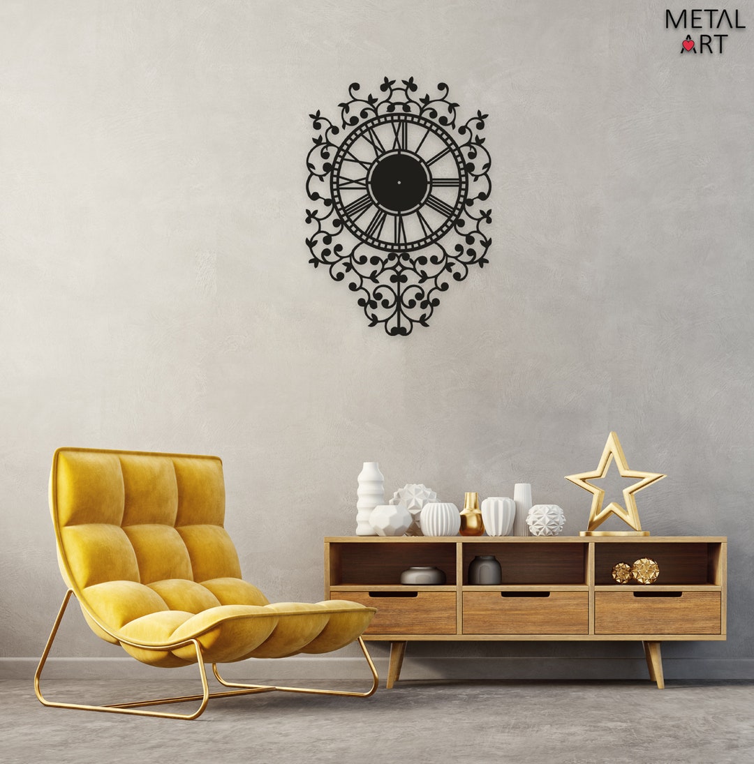 Clock Metal Wall Art Time Metal Wall Art Clock Metal Wall Etsy