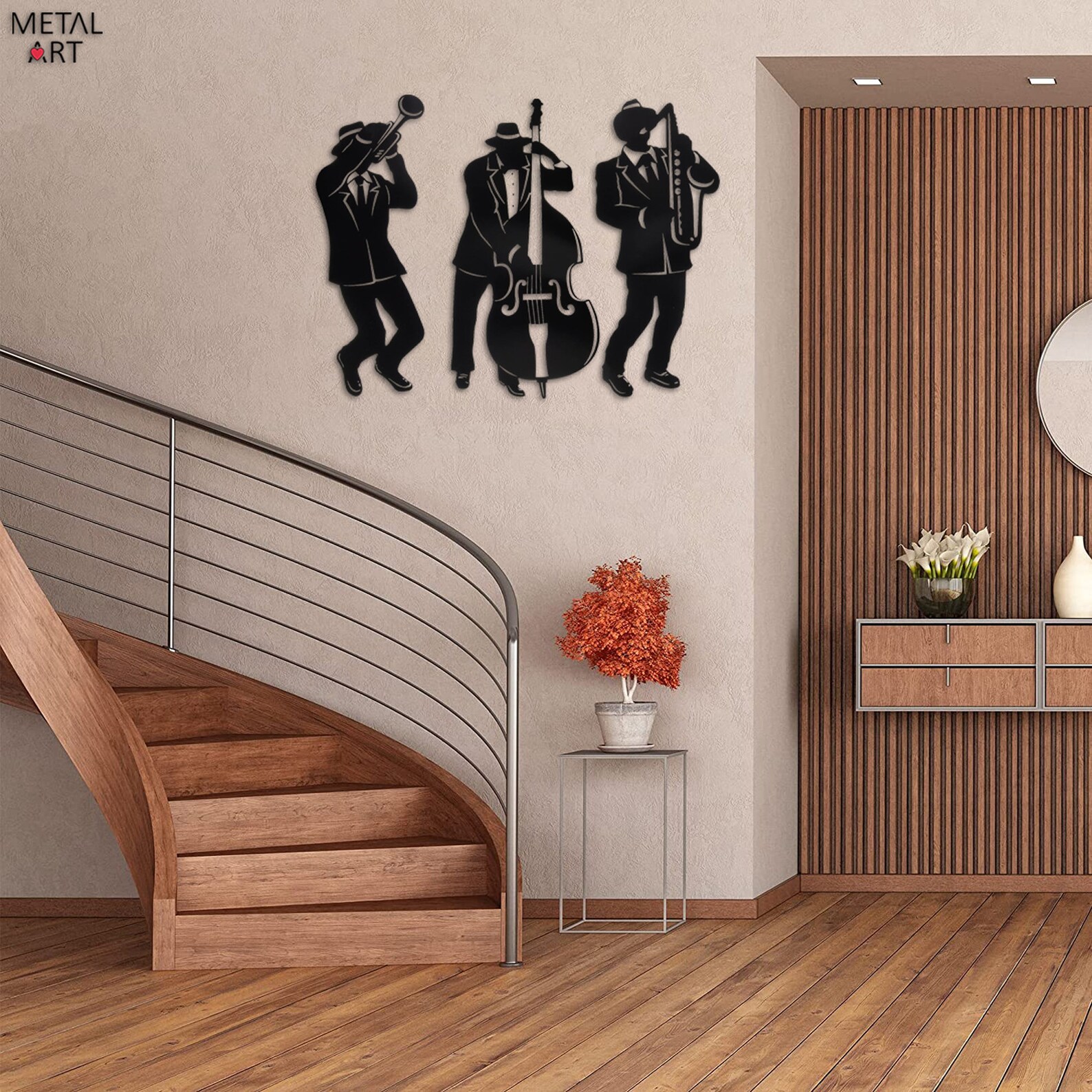 Jazz Metal Wall Art Jazz Trio Wall Decor Gift for Jazz Etsy