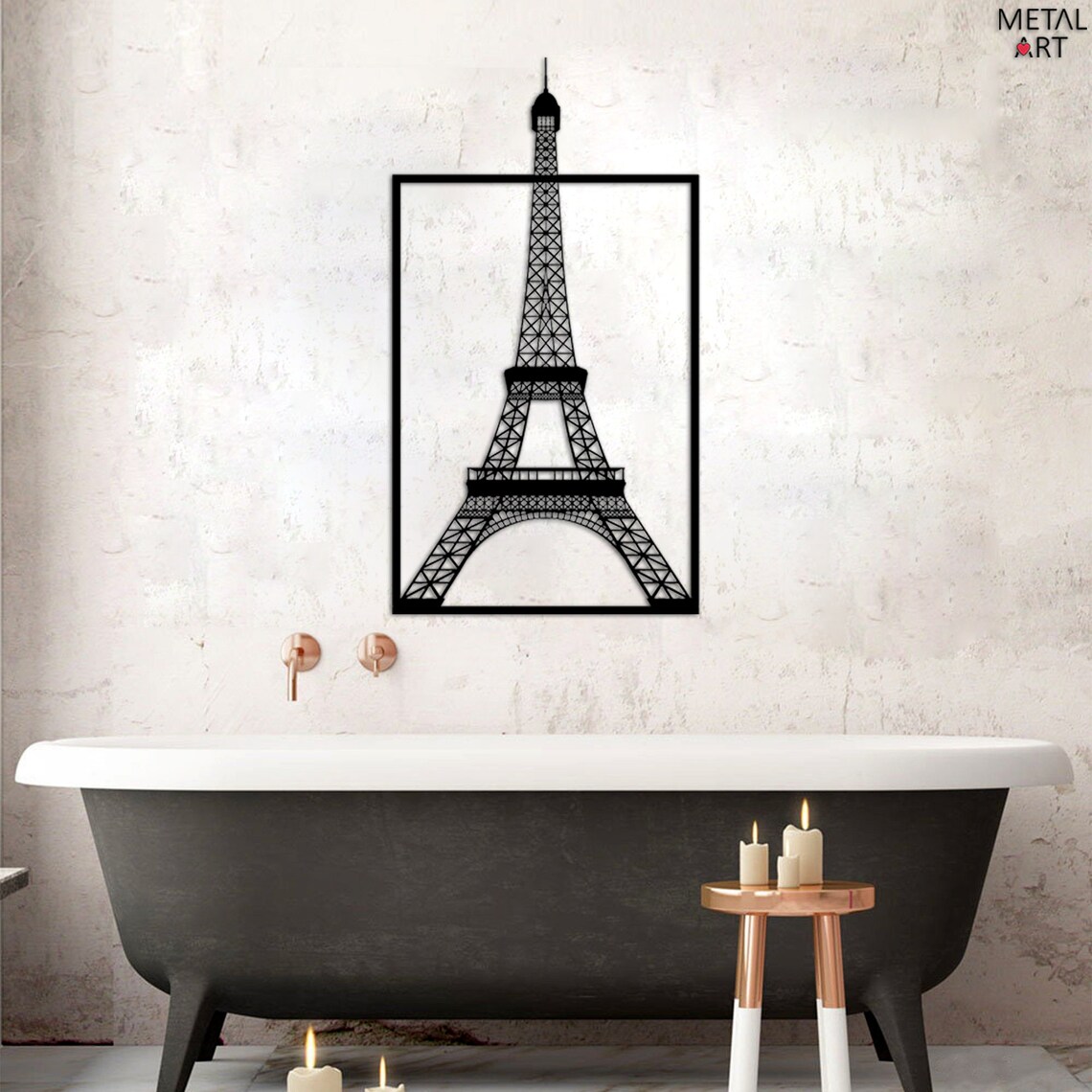 Paris Eiffel Tower Wall Decor Paris Metal Art Eiffel Wall Etsy