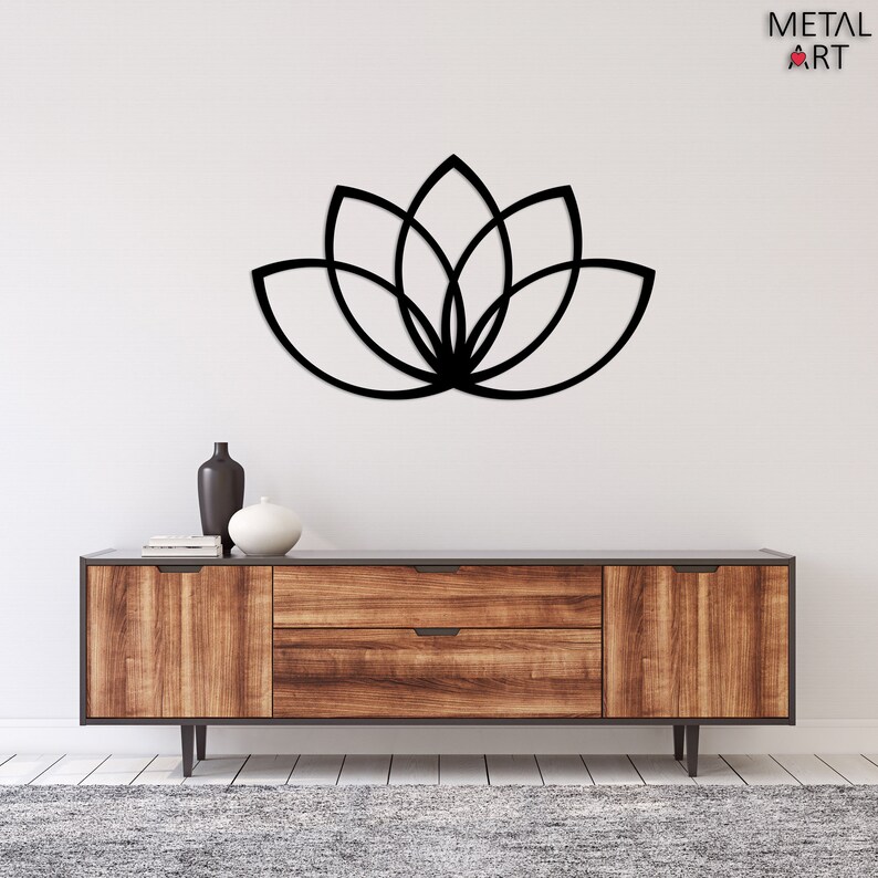 Lotus Leaves Wall Decor Lotus Metal Wall Art Lotus Flower Etsy