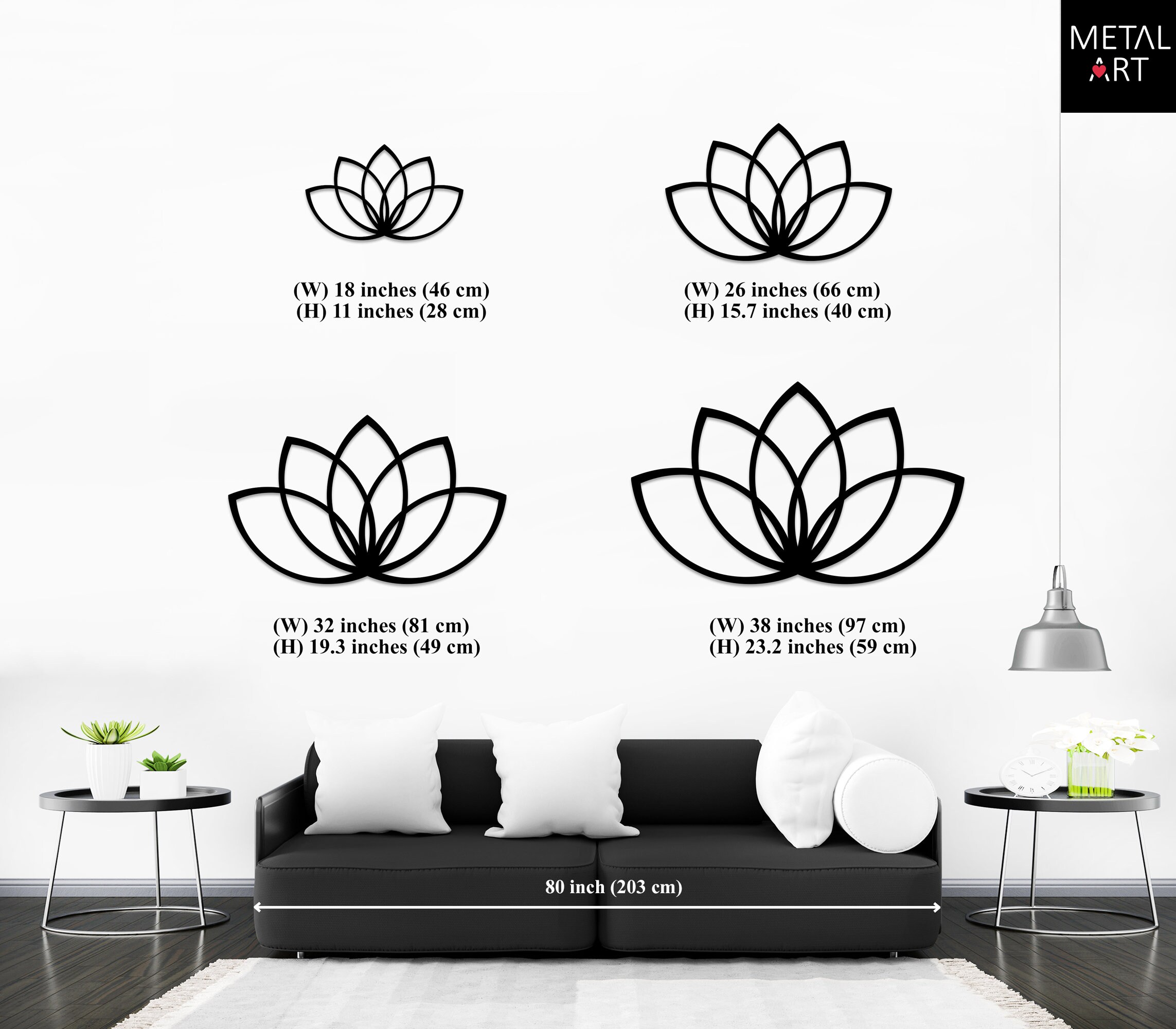 Lotus Leaves Wall Decor Lotus Metal Wall Art Lotus Flower Etsy