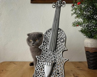 violín de metal, violín hecho a mano, violín de regalo, violín de metal hecho a mano, violín de metal personalizado, violín moderno, violín único, violín personalizado, violín