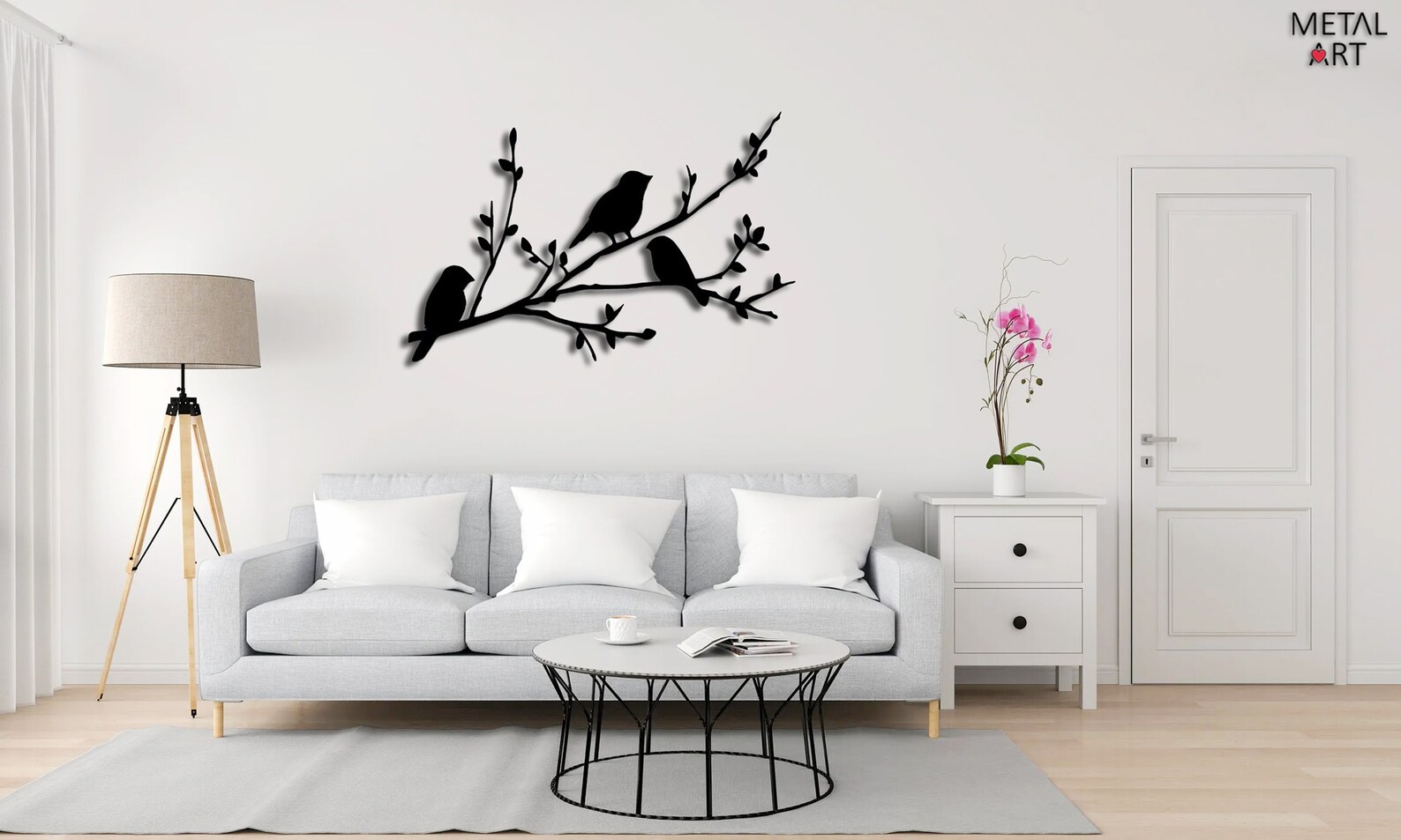 Birds on Tree Metal Wall Art Metal Wall Art Birds on the Etsy