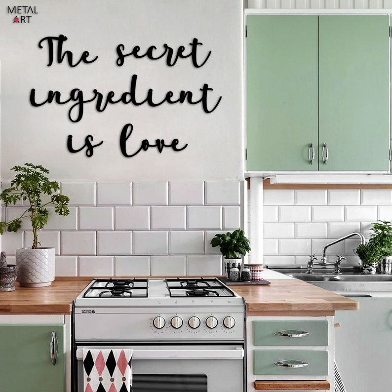 The Secret Ingredient is Love Metal Wall Art Brilliant Etsy