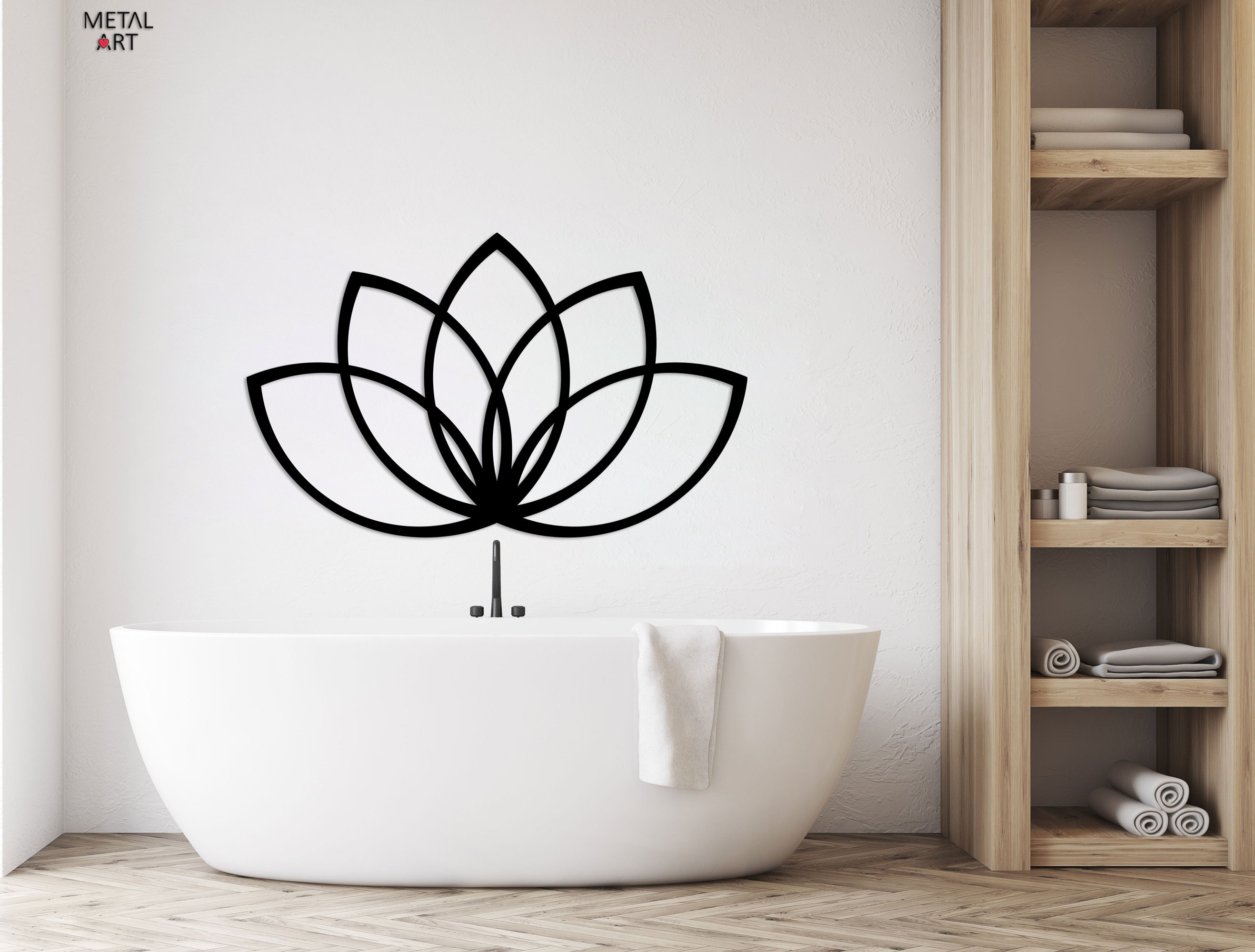 Lotus Leaves Wall Decor Lotus Metal Wall Art Lotus Flower Etsy