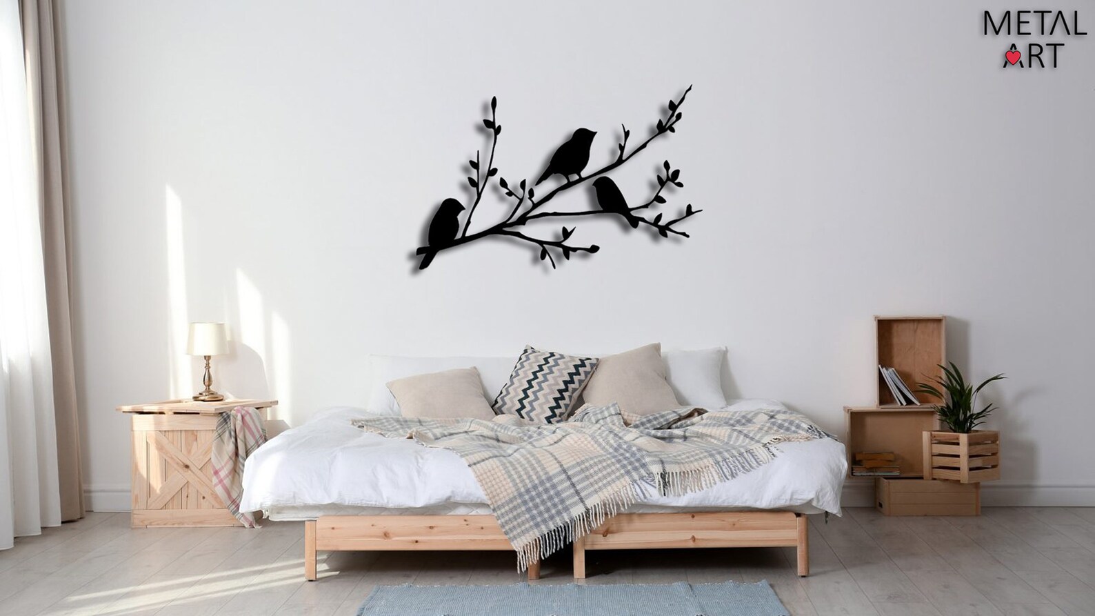 Birds on Tree Metal Wall Art Metal Wall Art Birds on the Etsy