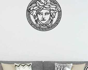 Arte de pared de metal con Medusa, Letrero de pared de metal con Medusa, Adornos de pared de metal griegos, Arte de pared para oficina, Decoración de pared, Arte de metal con Medusa