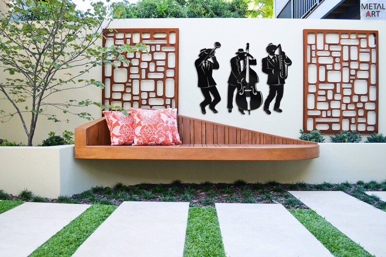 Jazz Metal Wall Art Jazz Trio Wall Decor Gift for Jazz Etsy