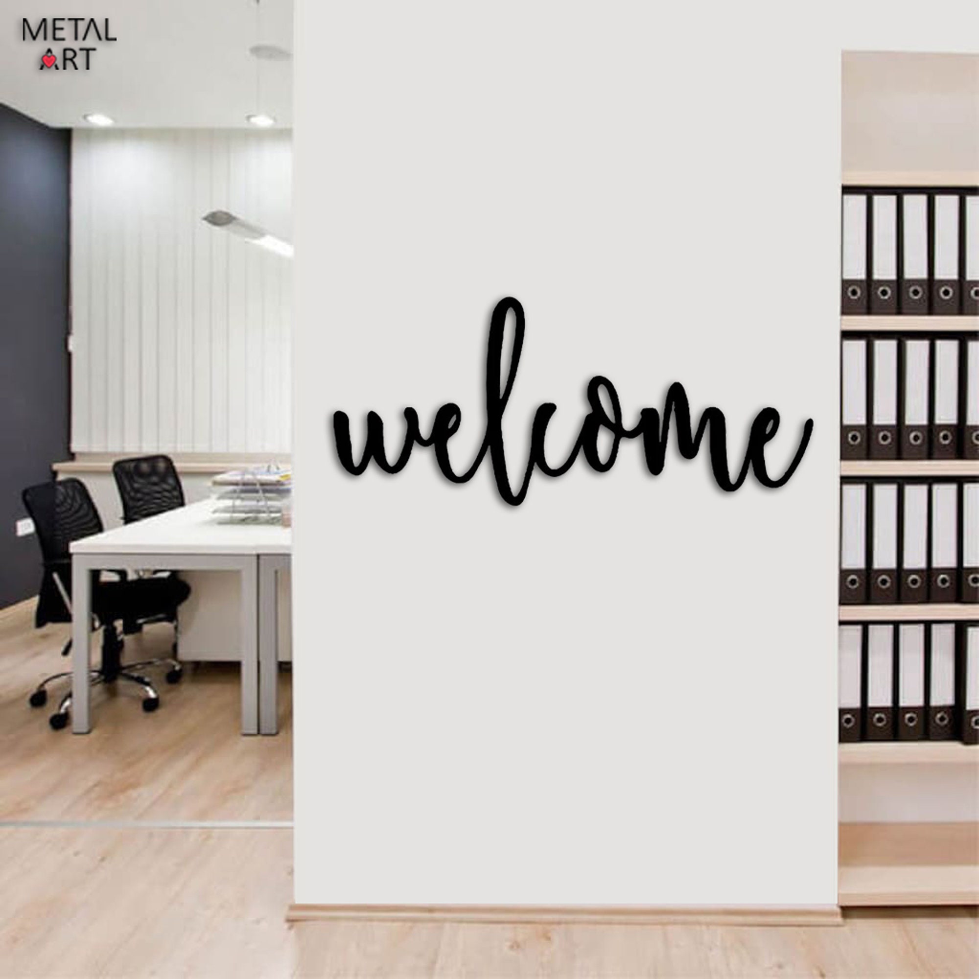 Metal Welcome Sign Modern Welcome Sign Metal Wall Decor - Etsy