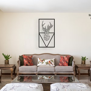 Deer Metal Wall Art, Animal Metal Wall Art, Nature Metal Wall Art, Geometric Deer Metal Wall Art, Metal Wall Design, Metal Wall Hangings