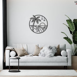 Arte de pared de metal de Hawaii, arte de pared de metal de surf, arte de pared de metal de mar, decoración del hogar, arte de pared de metal de BeachLife, decoración de Hawaii