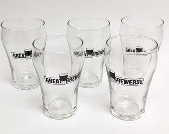 Set of 5 Small Beer Tasting Glasses, Greatbrewers.com Great Brewers Glassware