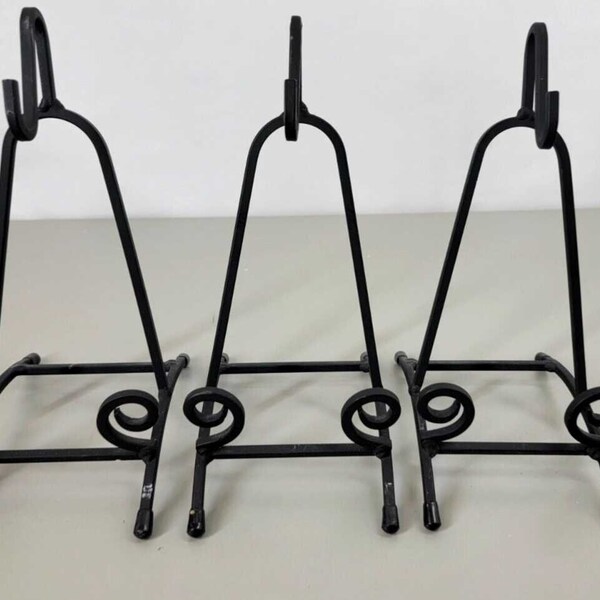 Wrought Iron Plate Holder 3 Plates Etsy