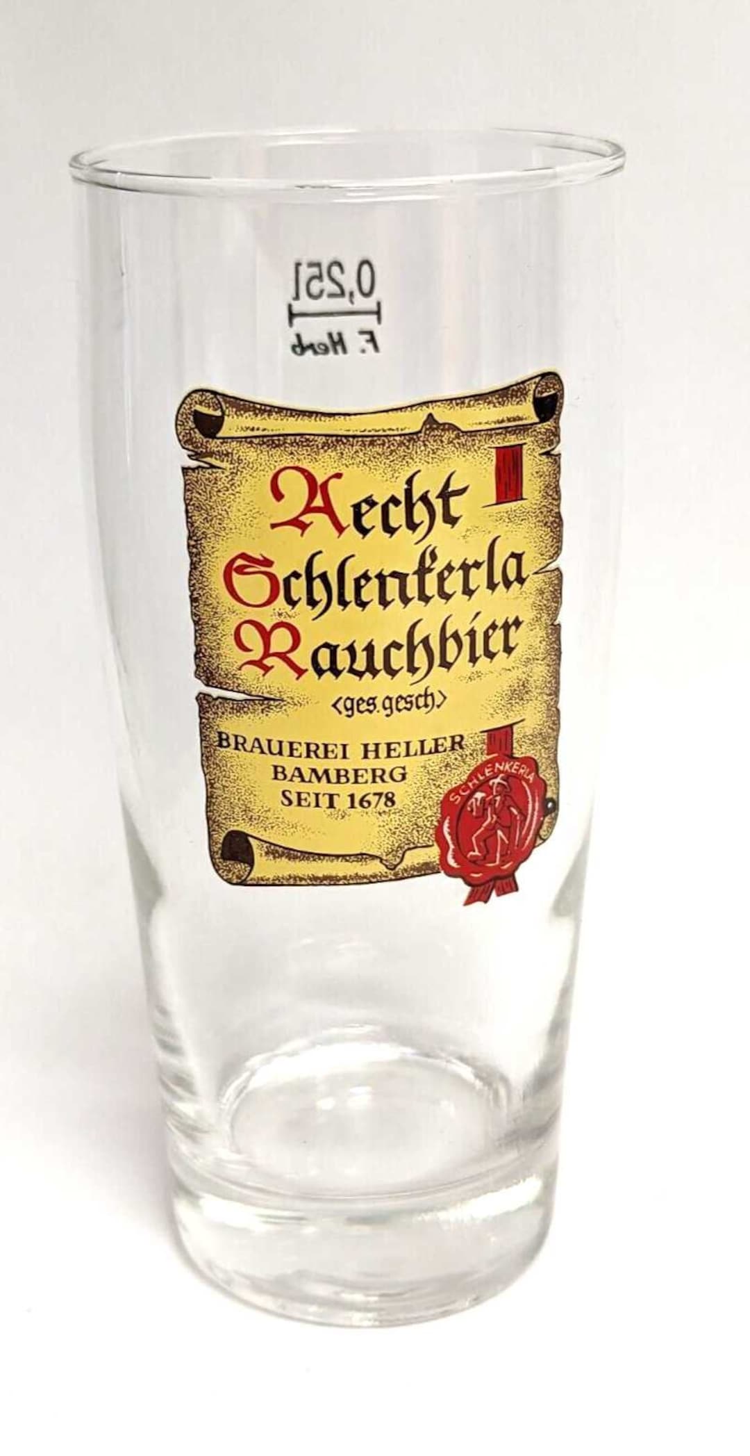 Aecht Schlenkerla Rauchbier German Beer Glass 025L - Etsy